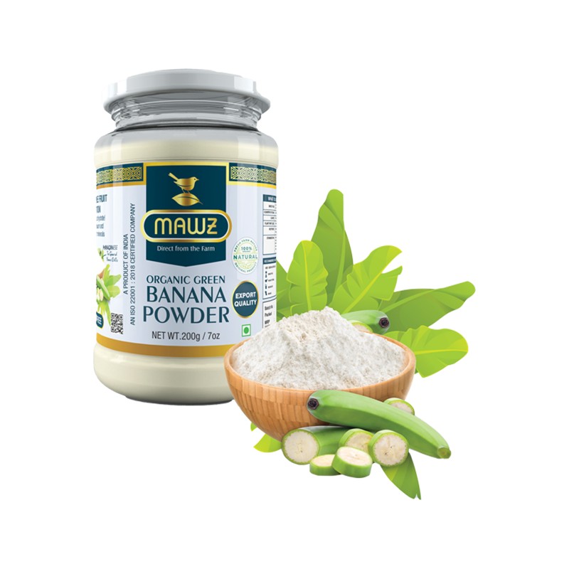 MAWZ Organic Green Banana Powder 200g